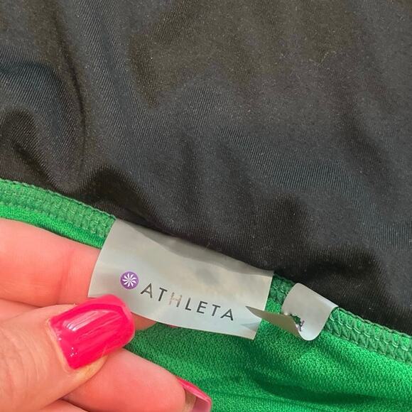 Athleta Womens Tropical Printed Brief Lined Running Shorts Multicolor Size XL - Picture 2 of 5